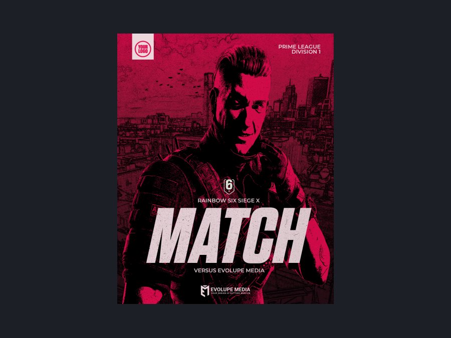 Match-Poster – Comic-Rot - Rainbow Six
