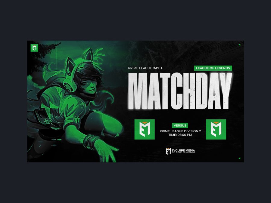 Matchday-Banner – Grün Monochrom (LoL)