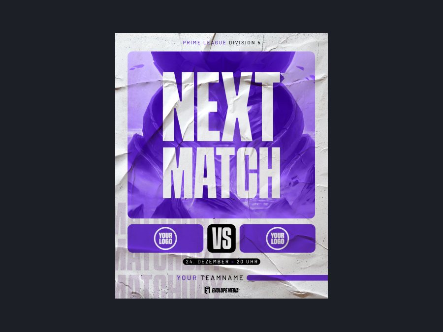 Next-Match-Poster – Grunge-Stil