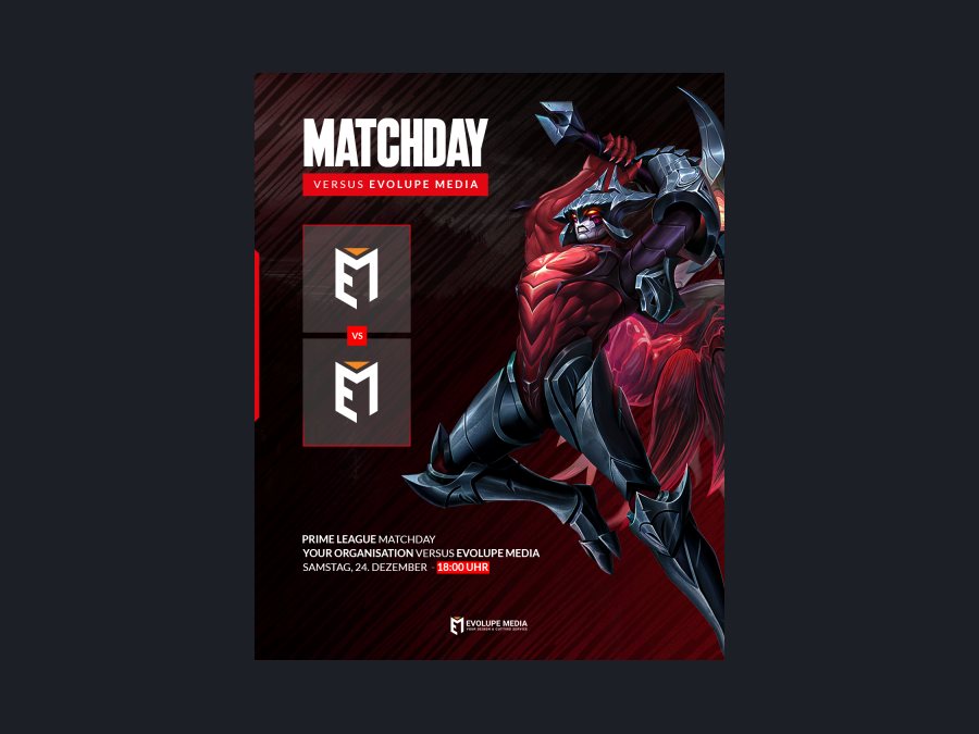 Matchday-Poster – Dunkelrot - League of Legends