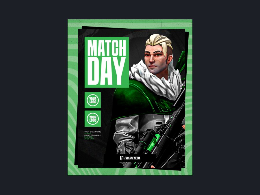 Matchday-Poster – Valorant - Charakter Grün